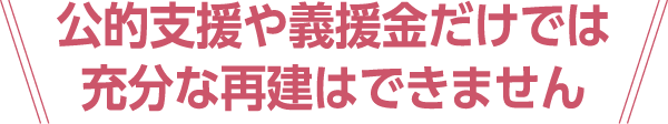 公的支援や義援金だけでは