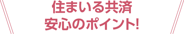 住まいる共済安心のポイント!