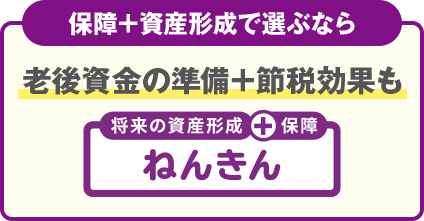 保障+資産形成で選ぶなら 老後資金の準備+節税効果も ねんきん