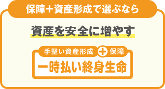 保障+資産形成で選ぶなら 資産を安全に増やす 一時払い終身生命