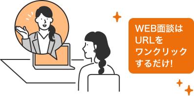 WEB面談はURLをワンクリックするだけ!