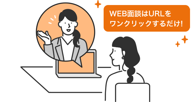 WEB面談はURLをワンクリックするだけ!