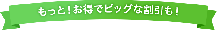 もっと！お得でビッグな割引も！