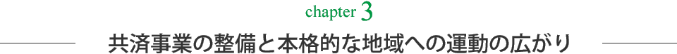 共済事業の整備と本格的な地域への運動の広がり