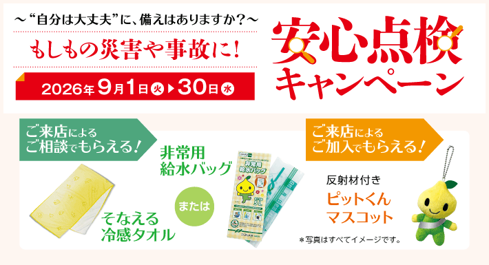 「もしもの災害や事故に！安心点検キャンペーン