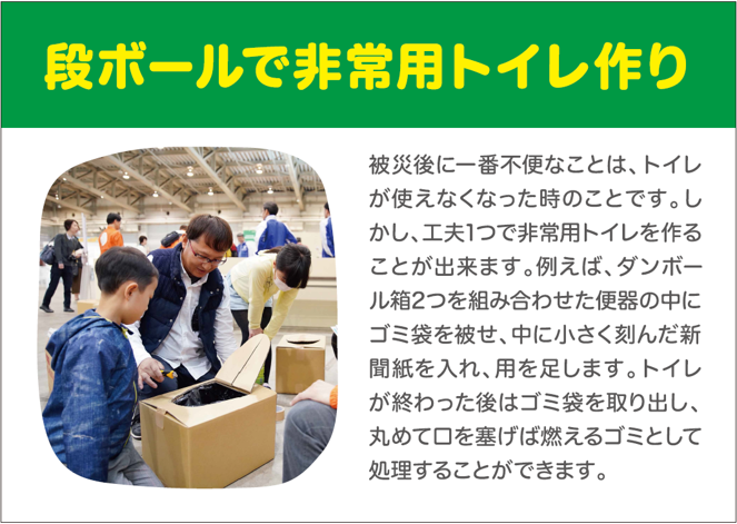 段ボールで非常用トイレ作り