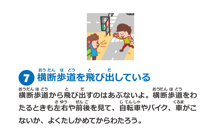 7　横断歩道を飛び出している