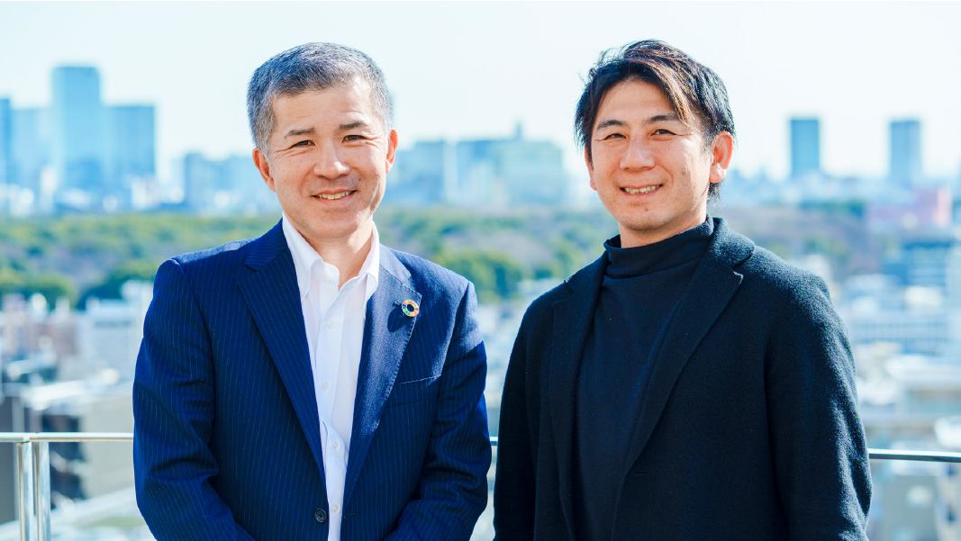 「もしもプロジェクト」を共に主催している「渋谷未来デザイン」ジェネラルプロデューサーの金山淳吾氏と当会の仲田常務理事との対談1