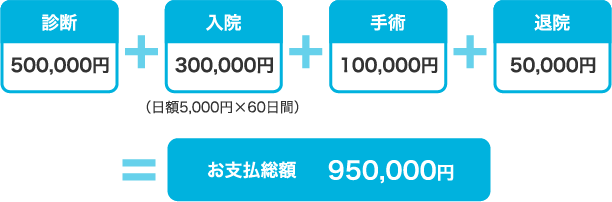 入院や治療などにかかる医療費は