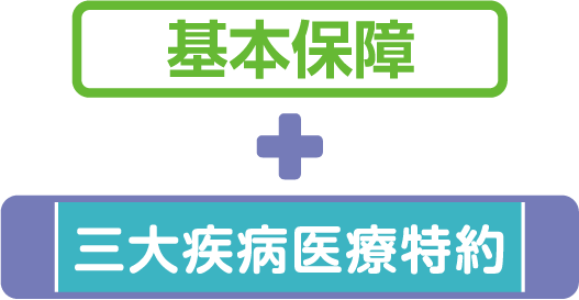 基本保障 + 三大疾病医療特約