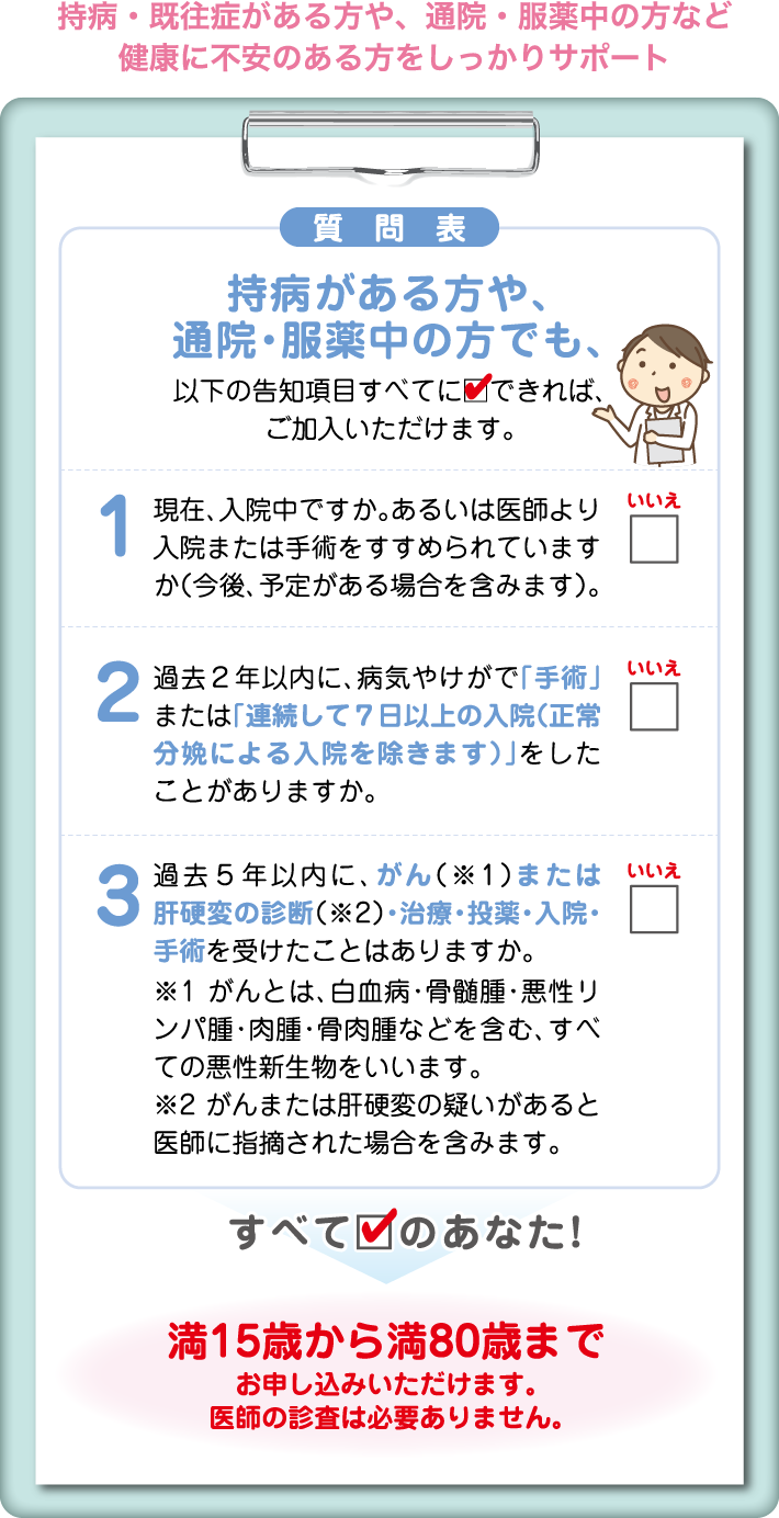 引受基準緩和型プラン 共済 保障のことならこくみん共済 Coop 全労済