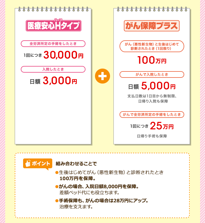 医療安心Hタイプ　+　がん保障プラス