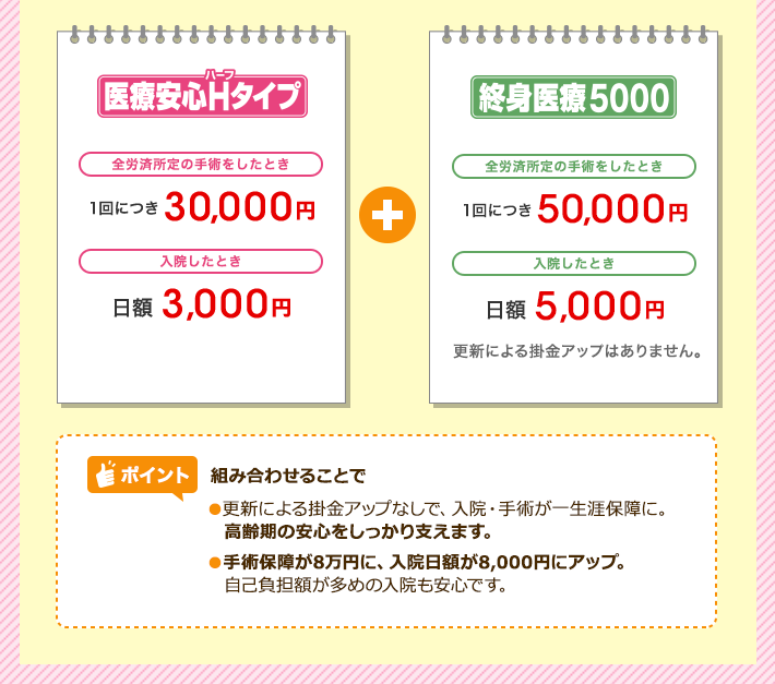 医療安心Hタイプ　＋　終身医療5000