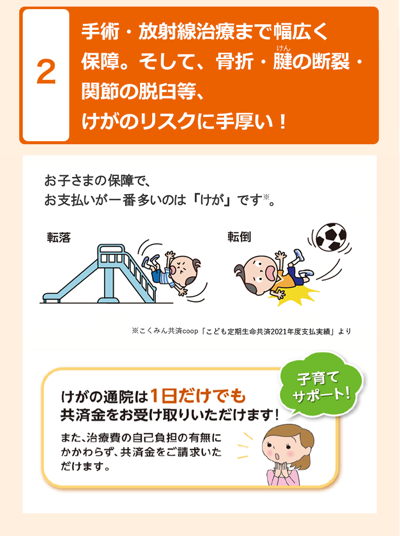 こども保障タイプ | こどもの共済・総合保障 | 共済・保障のことならこくみん共済 coop <全労済>