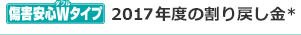 傷害安心Wタイプ　2017年度の割り戻し金*