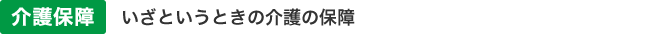 介護保障 いざというときの介護の保障