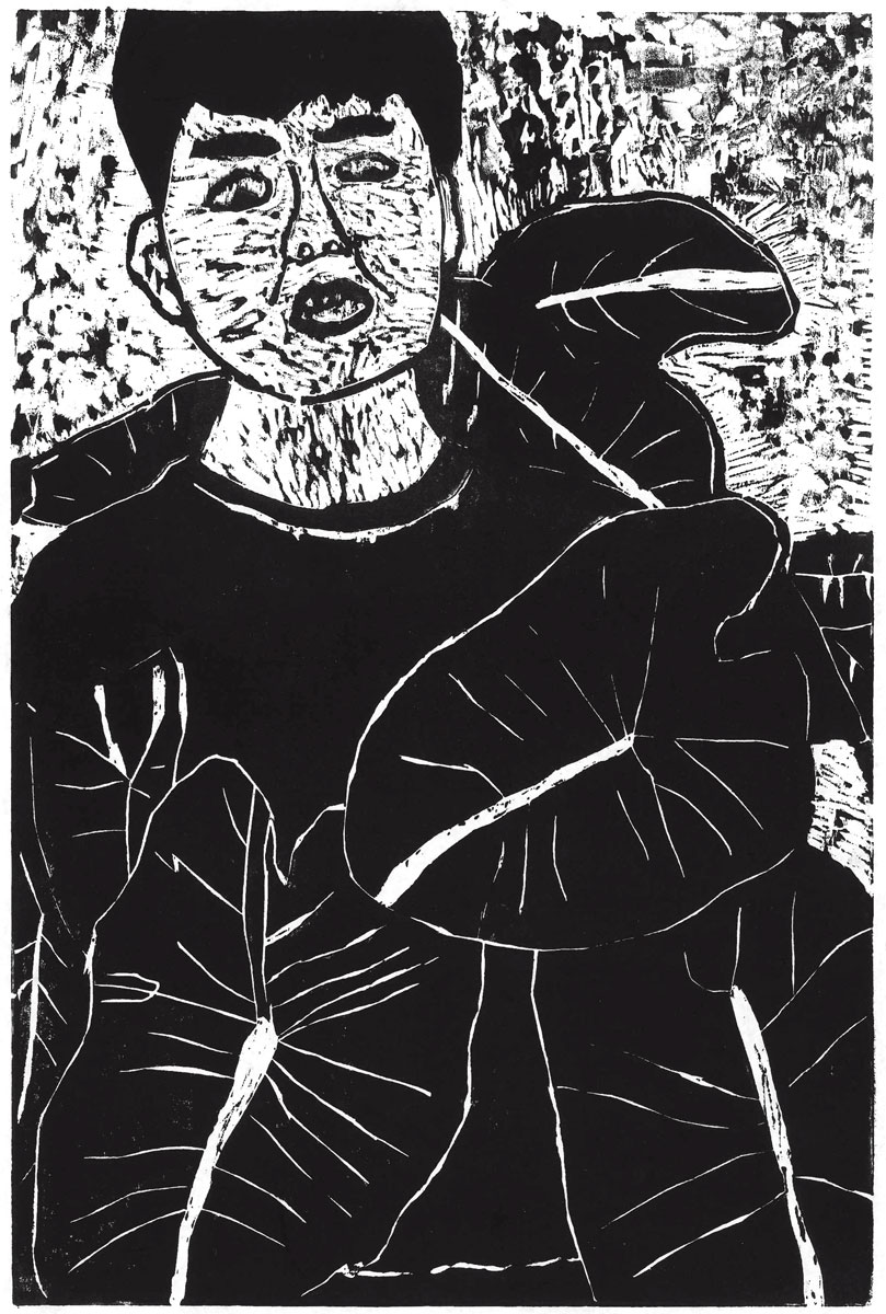 4年生　目黒　結士 「さといもの葉っぱ、大きいな～！」