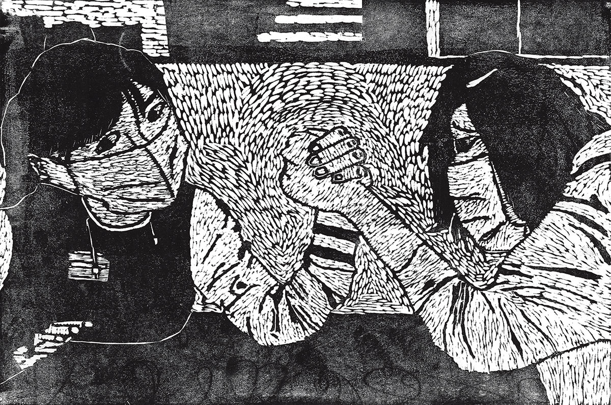 6年生 米田 心美さん「友達と白熱腕相撲大会」