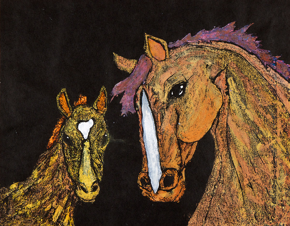 6年生 小林 隼さん「見つめあう馬の親子」