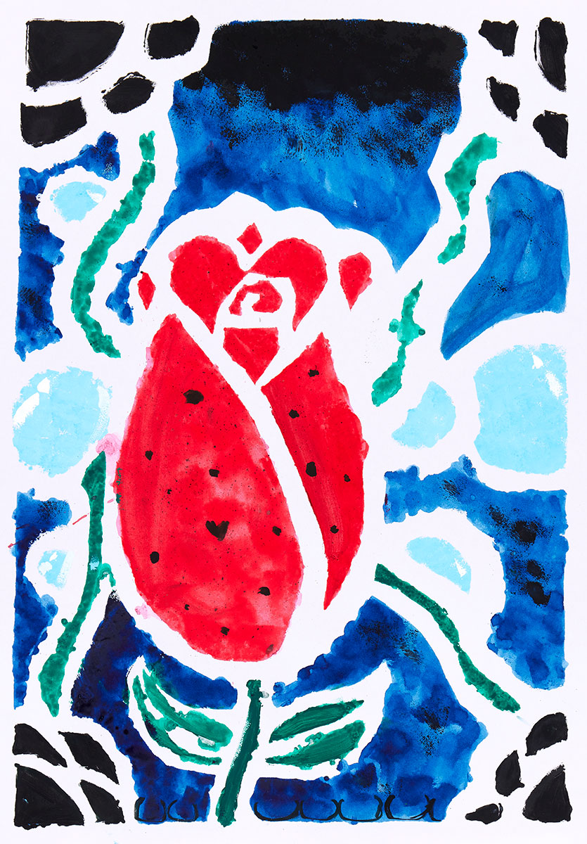 3年生 秋山 マリーチェフォーさん「うちゅうへつなぐばら」