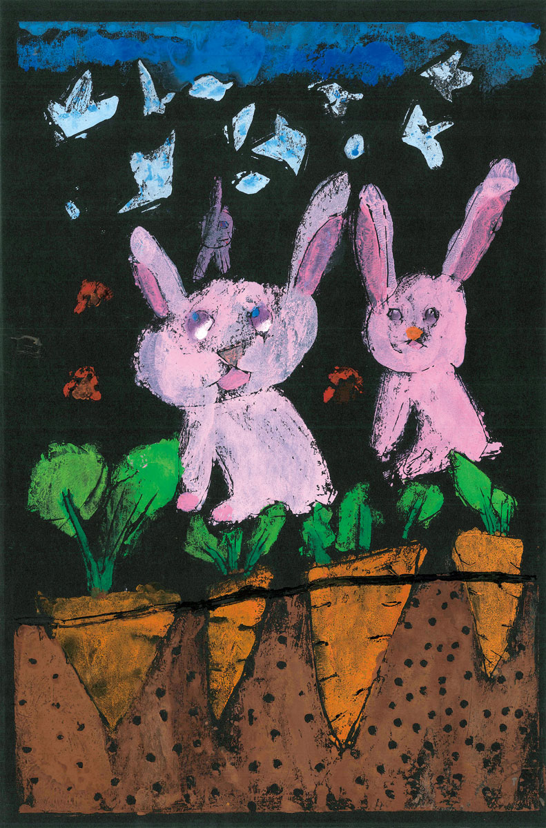 2年生 三品 佐和さん「うさちゃんのかぞく」