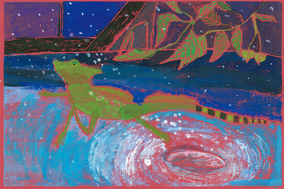 5年生 萩原 颯大さん「水面を走るバシリスク」