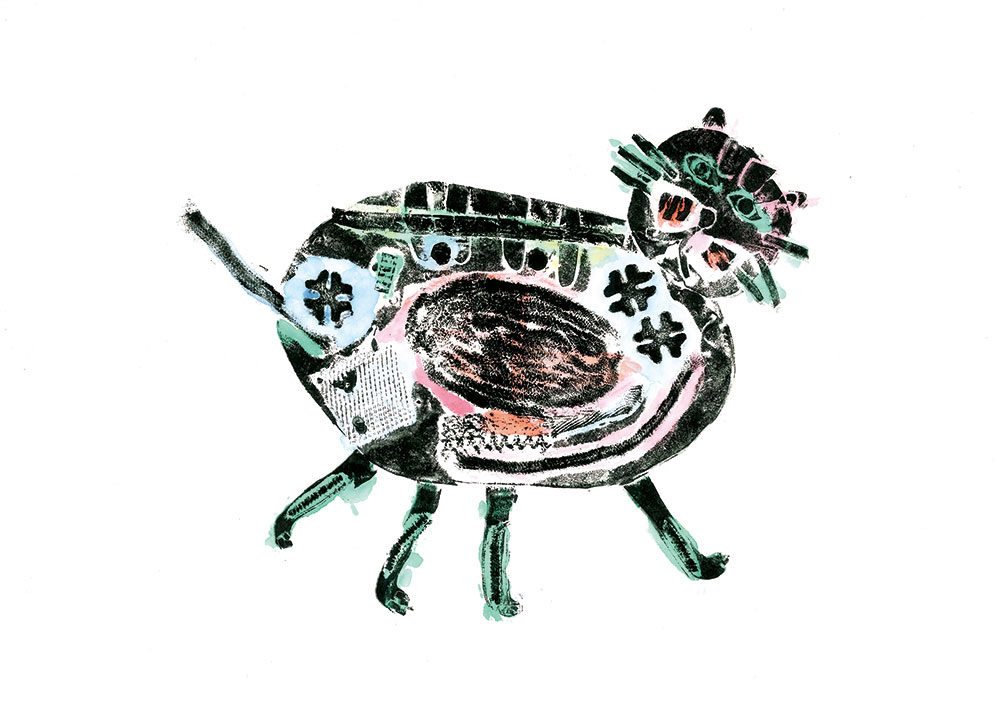 2年生 篠原 実梛さん「とびおりるねこ」