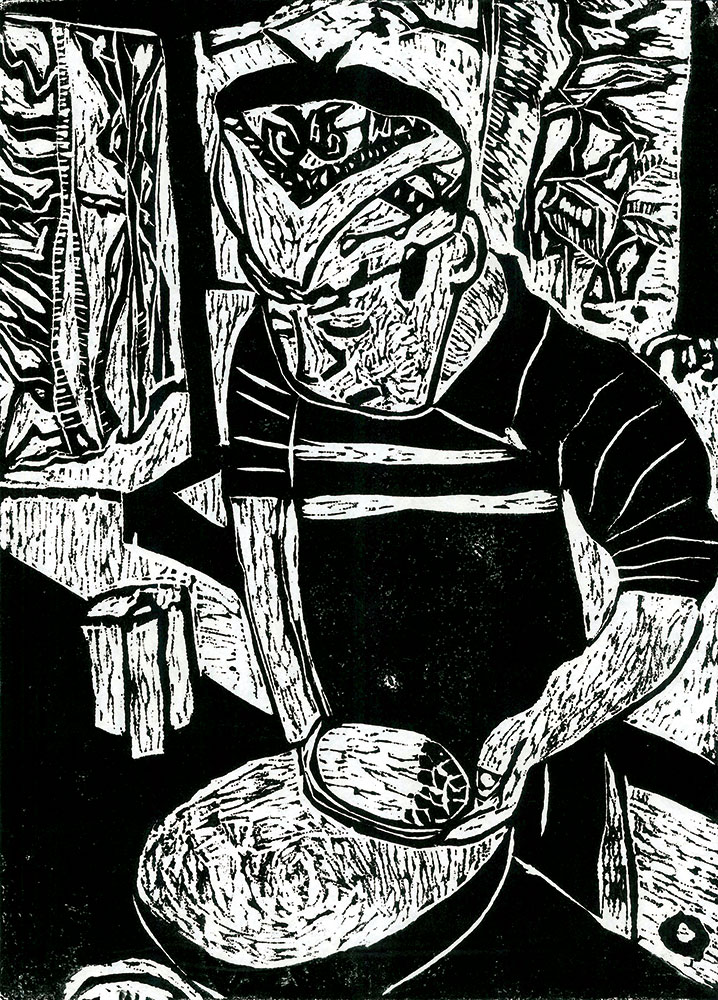 5年生 畠中 颯一朗さん「野外炊飯　米をとぐ僕」