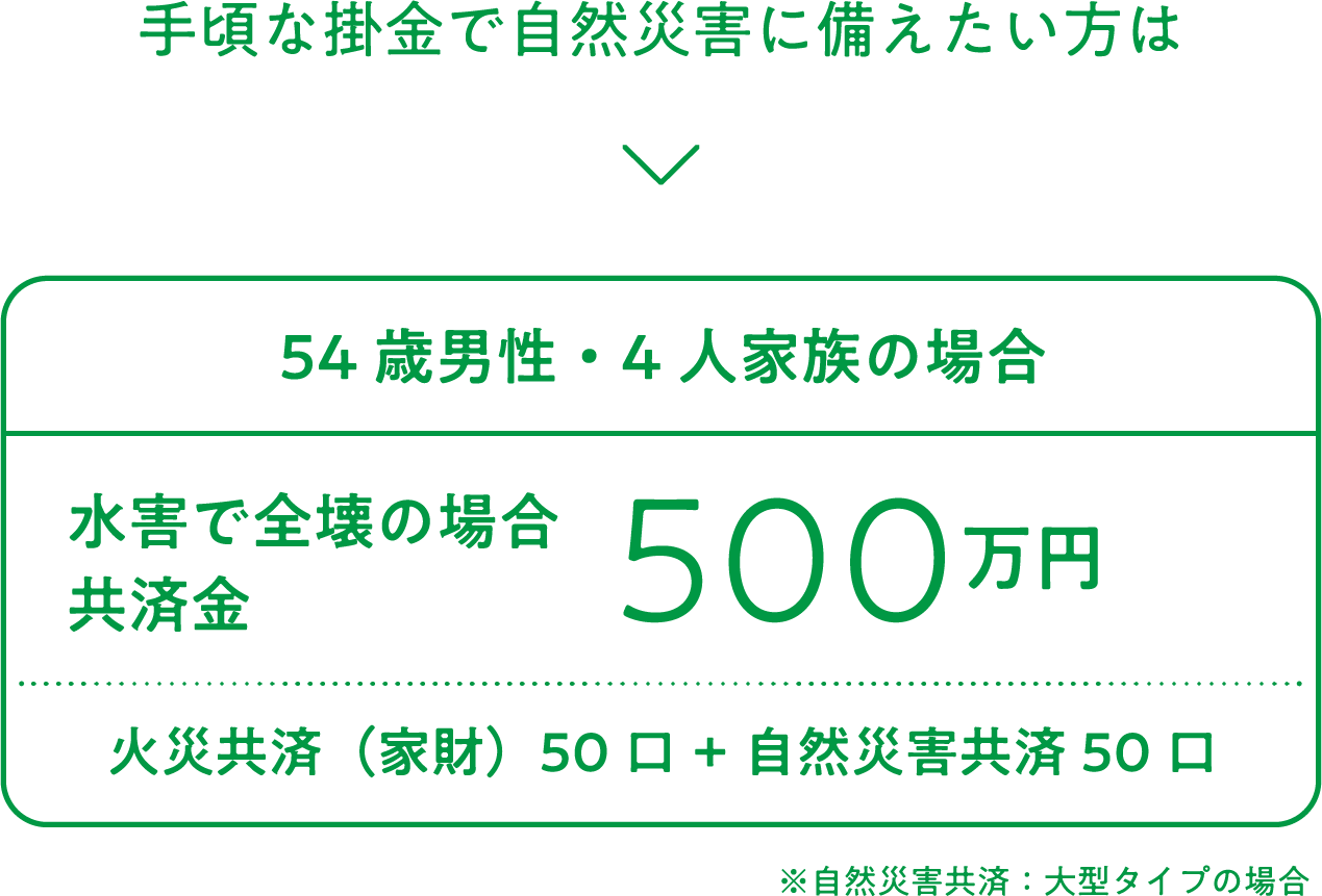 手頃な掛金で自然災害に備えたい方は